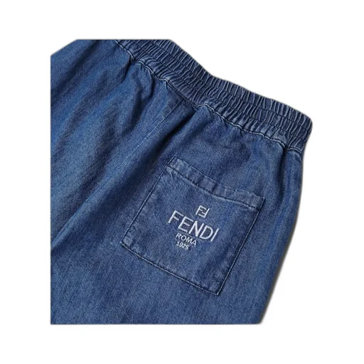 Logo Embroidered Wide-Leg Trousers