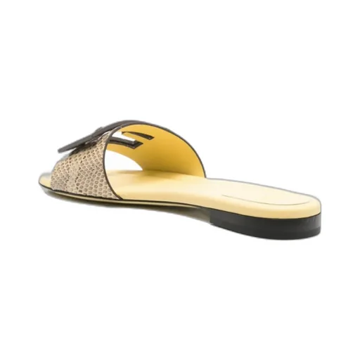 Snakeskin Leather Slides