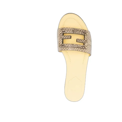 Snakeskin Leather Slides