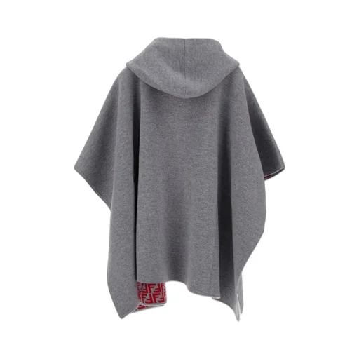 Ff-Patterned Hooded Cape