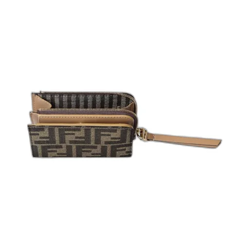 Monogrammed Zipped Small Wallet