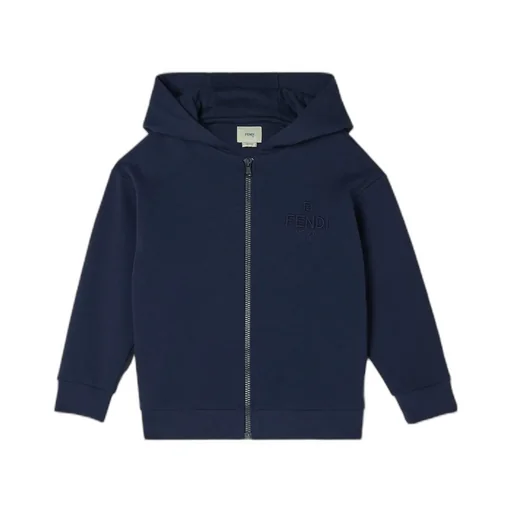 Logo Embroidered Zip-Up Hoodie