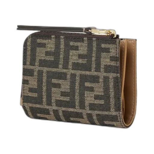 Monogrammed Zipped Small Wallet