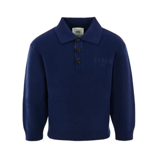 Embroidered-Logo Wool Polo Shirt