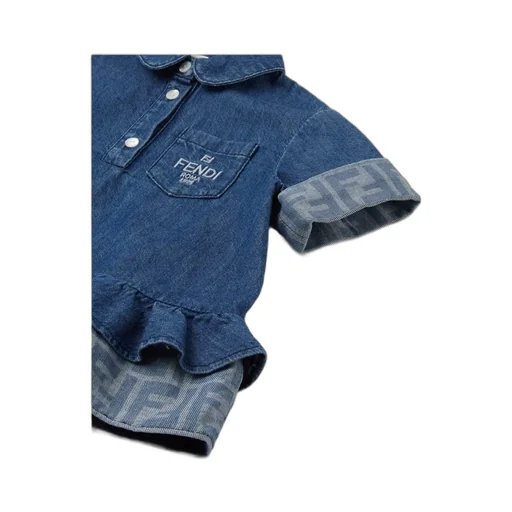 Logo Embroidered Denim Dress