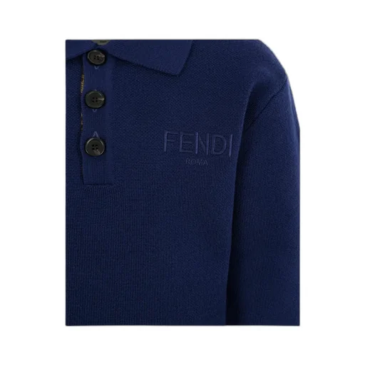 Embroidered-Logo Wool Polo Shirt