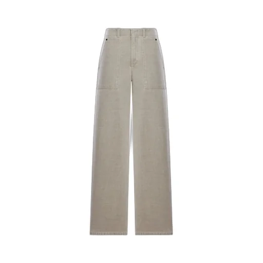 Logo Detailed Wide-Leg Jeans