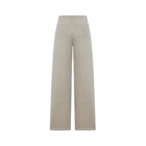Logo Detailed Wide-Leg Jeans