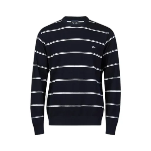 Round-Neck Striped Pullover
