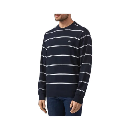 Round-Neck Striped Pullover