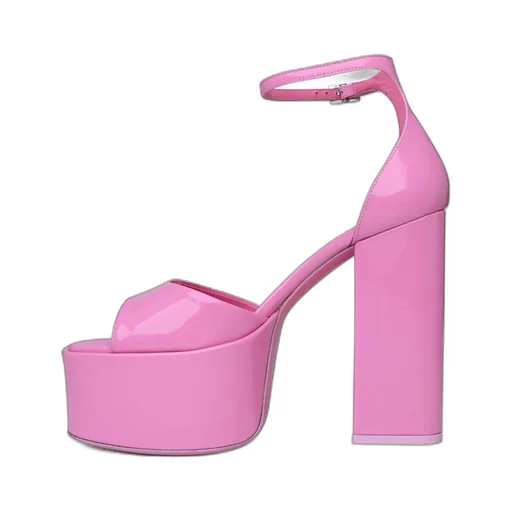 130Mm Patent-Leather Platform Sandals
