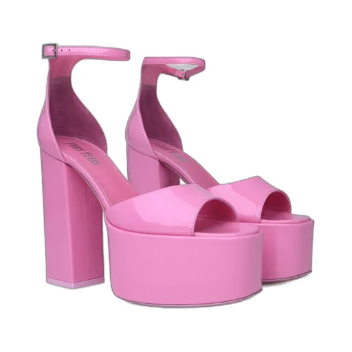130Mm Patent-Leather Platform Sandals