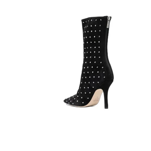 Pointed High-Heeled Ankle Boots