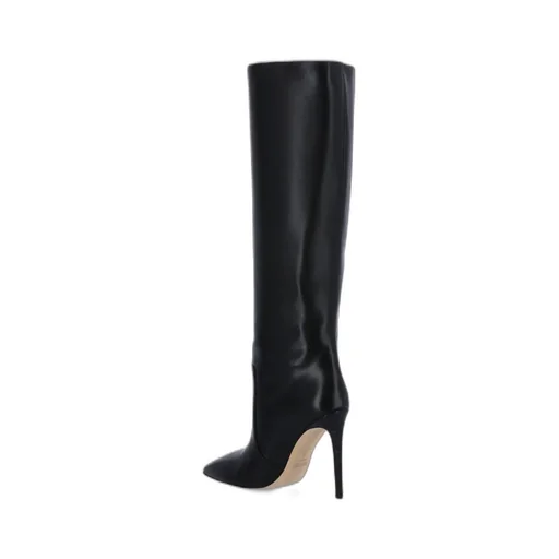 Pointed-Toe Knee-High Stiletto Boots