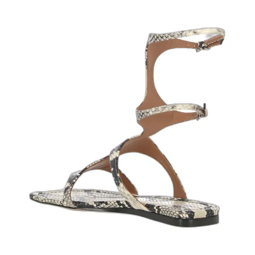 Uma Embossed Flat Sandals