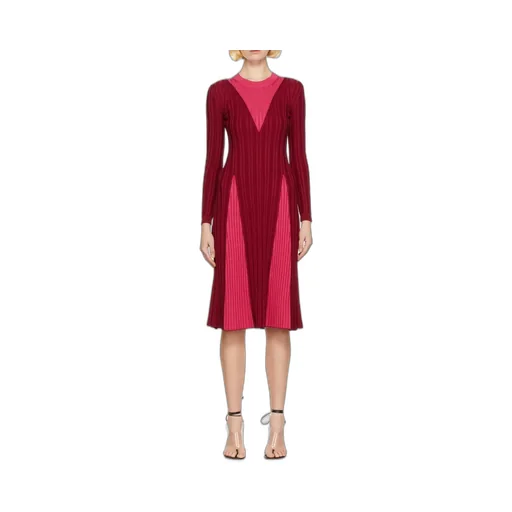 Round Collar Color Matching Dress