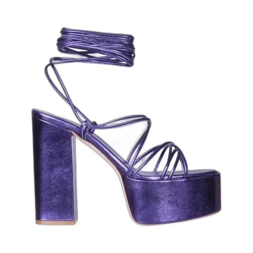 Lace-Up Block-Heeled Sandals
