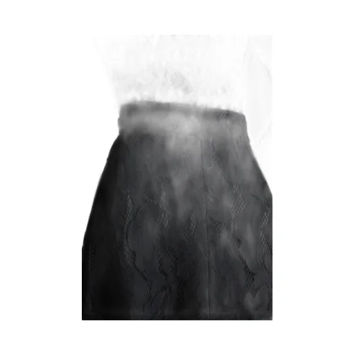 Asymmetric Lace Midi Skirt