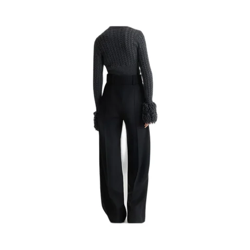Turtleneck Fringed-Trim Knit Sweater