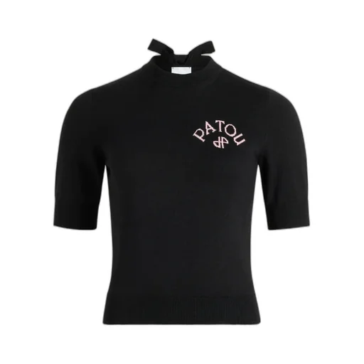 Logo Embroidered Mockneck T-Shirt