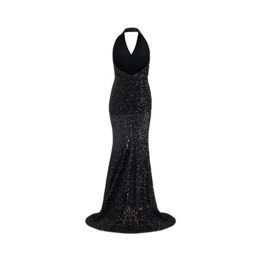 Sequinned Halterneck Maxi Dress