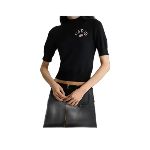 Logo Embroidered Mockneck T-Shirt
