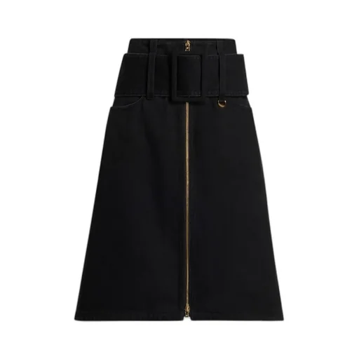 Buckle Zip Detailed Skirt
