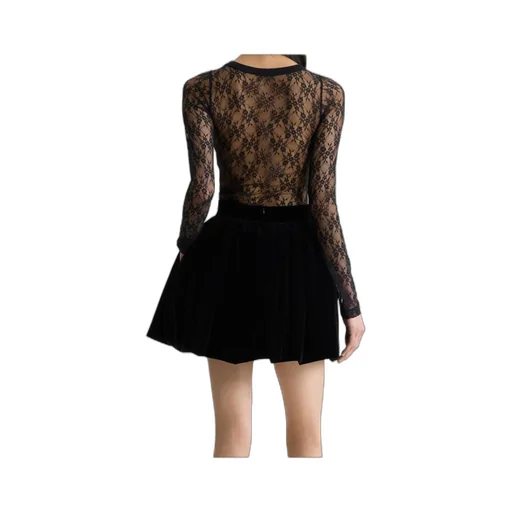 Lace-Floral Long-Sleeve Top