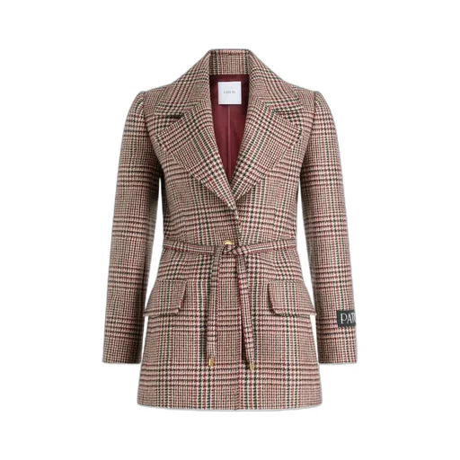 Checked Belted Jacket
