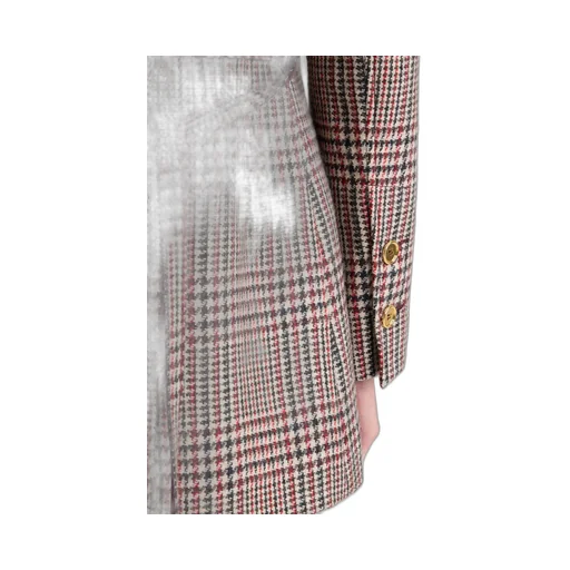 Checked Belted Blazer
