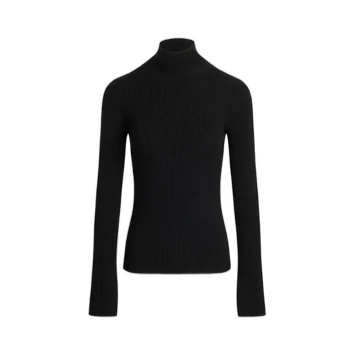 Ribbed Mock-Neck Sweater