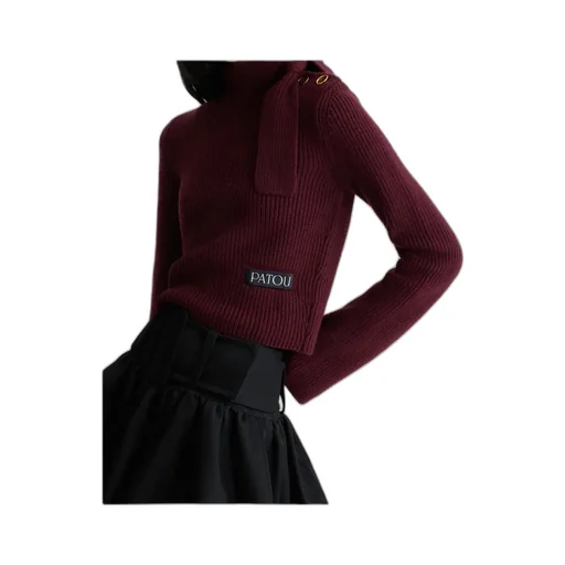 Logo Patch Long-Sleeve Knit Sweater