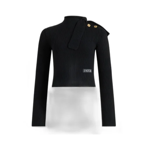 Logo Patch Long-Sleeve Knit Sweater
