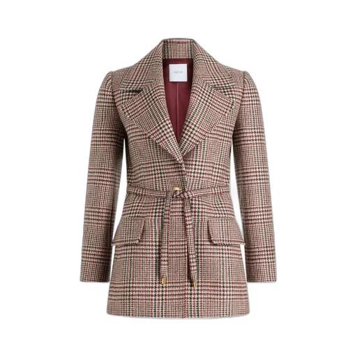 Checked Belted Blazer