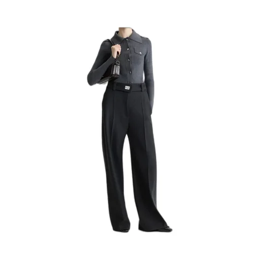 Ribbed Collared Cardigan