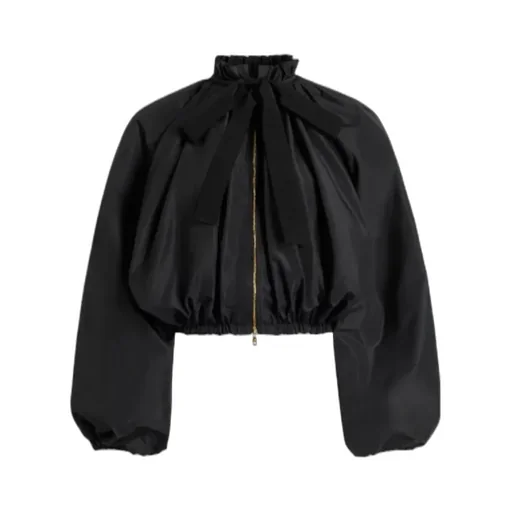 Zip-Up Pleated Casual Jacket
