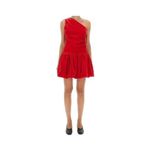 One-Shoulder Balloon Hem Mini Dress