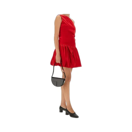 One-Shoulder Balloon Hem Mini Dress