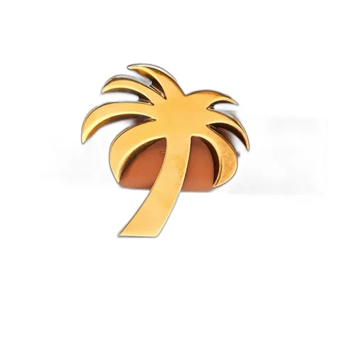Palm Tree-Buckle Leather Belt