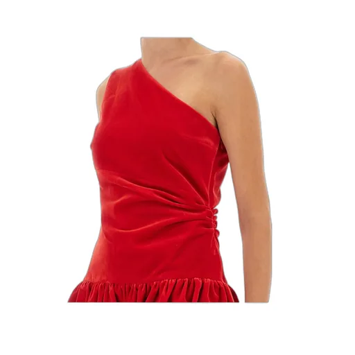One-Shoulder Balloon Hem Mini Dress