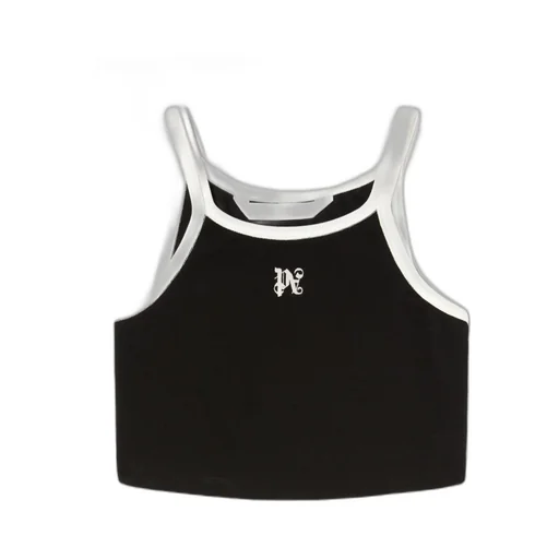 Pa Monogram Embroidered Cropped Tank Top