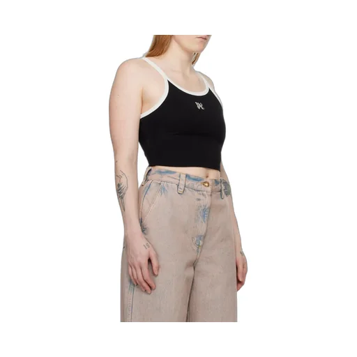 Pa Monogram Embroidered Cropped Tank Top