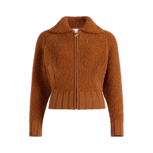 Bouclé Zip-Front Jacket