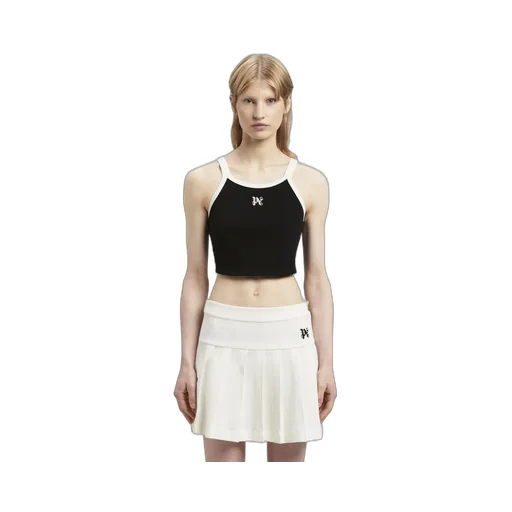 Pa Monogram Embroidered Cropped Tank Top