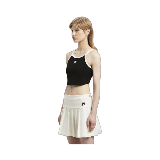 Pa Monogram Embroidered Cropped Tank Top