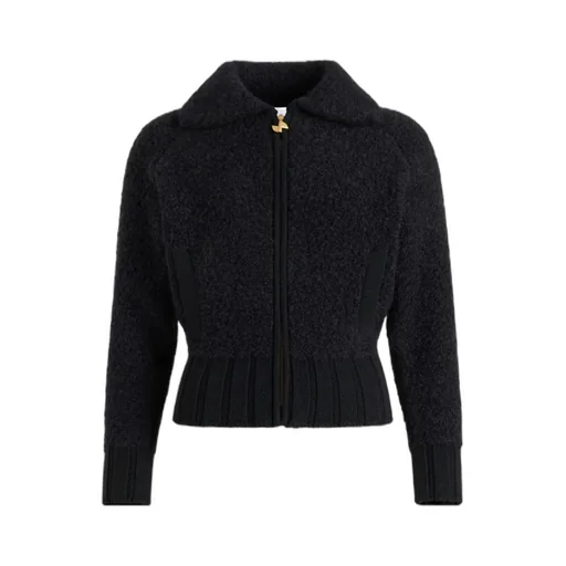 Bouclé Zip-Front Jacket