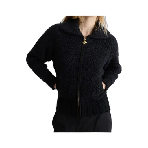 Bouclé Zip-Front Jacket