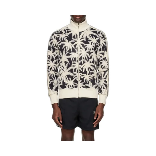 Palm-Printed Side Stripe Detailed Track Jacket