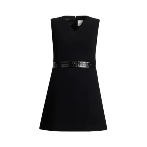V-Neck Wool Mini Dress