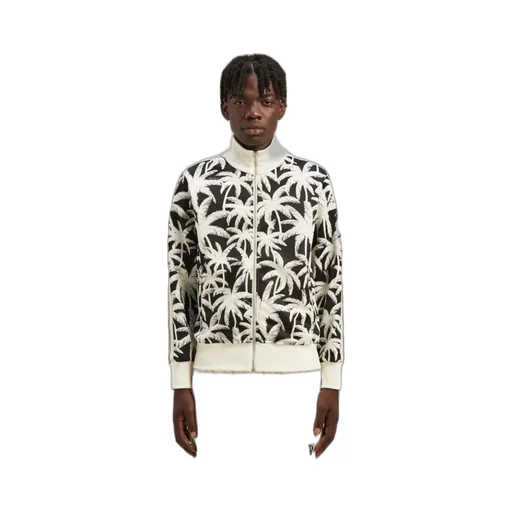 Palm-Printed Side Stripe Detailed Track Jacket
